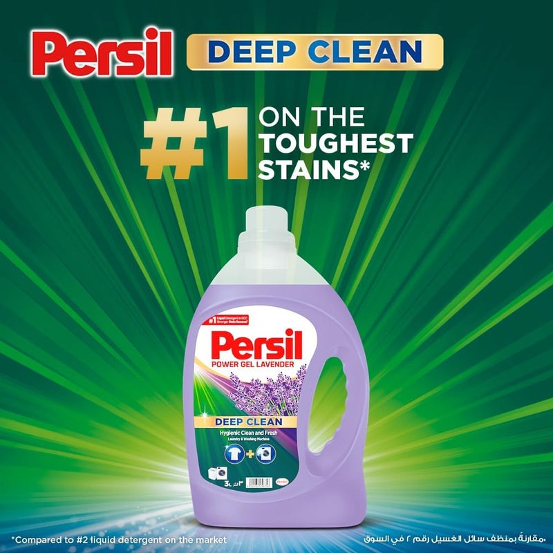 Persil Power Gel Liquid Laundry Detergent, With Deep Clean Technology, Lavender, Pack of Three, 3 x 4.8L - Image 2